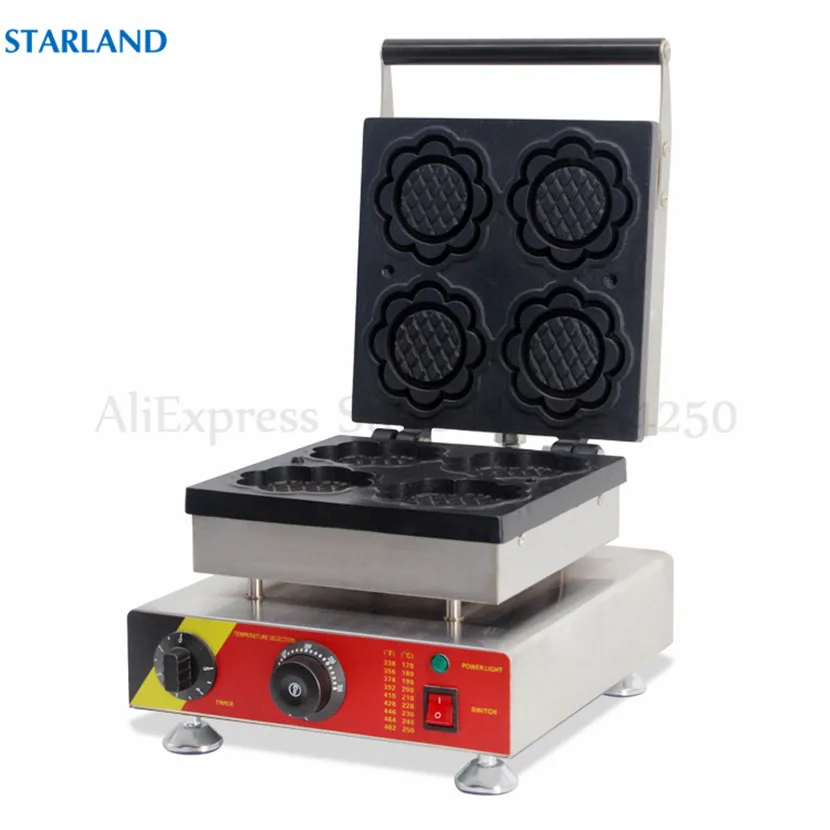 Вафельница для мороженого, 4 формы, 110 В/220 В