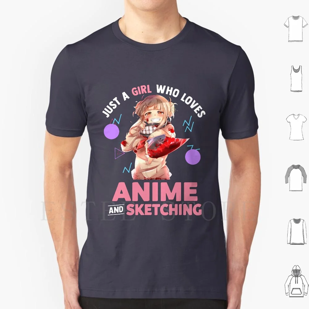 Himiko Toga Sketching Anime Hentai Art Gift For Fans , Lovers T Shirt Cotton Men DIY Print Anime Hentai Hestia Hentai Hestia