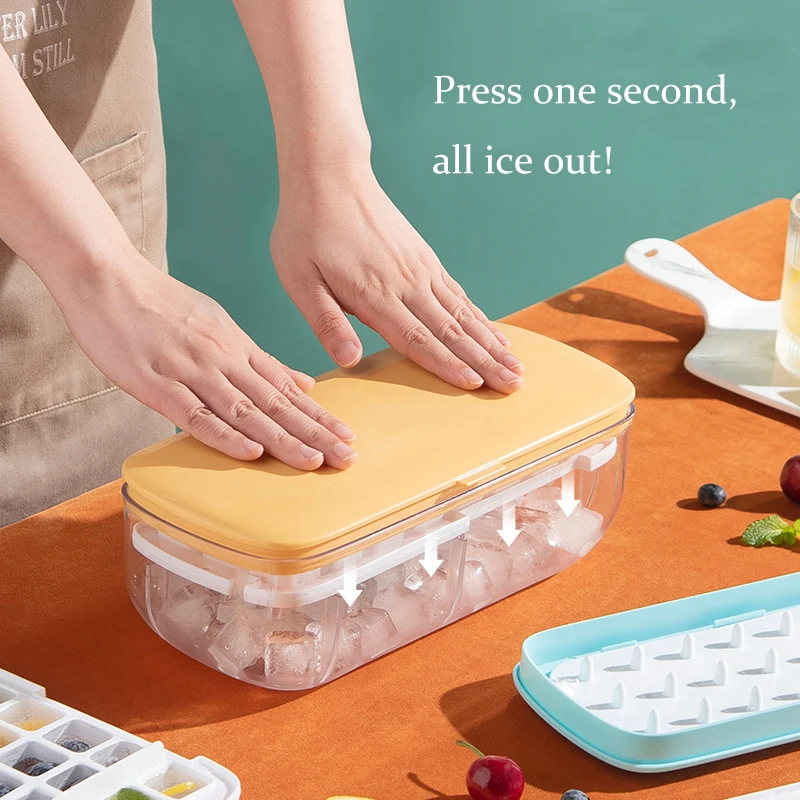 

Ice Cube Mould Silicone Ice Cube Tray with Storage Box Ice Maker Form for Cool Drink Bar Kitchen Accessories Quick Demould