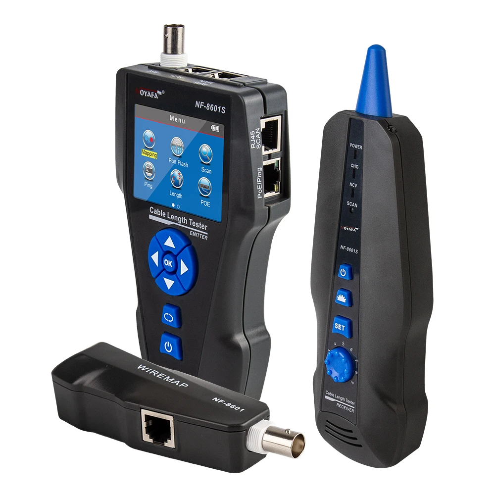 NOYAFA NF-8601S Tester per cavi di rete multifunzione lunghezza TDR con PoE/PING/Port tensione Wiremap Tracker diagnostica rilevatore di strumenti