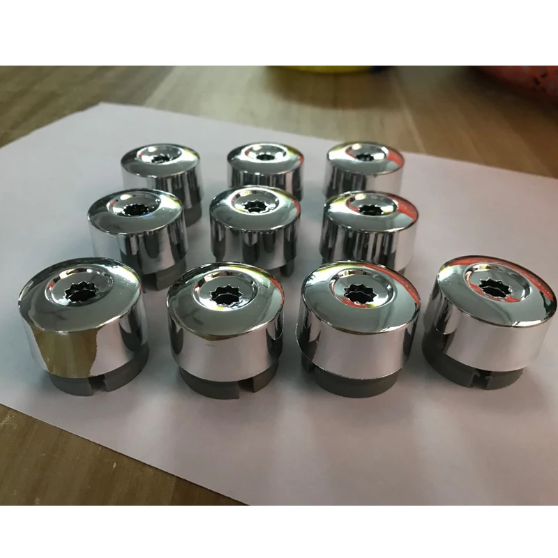 10pcs 7L6 601 173A 2ZZ Chrome Wheel Lug Bolt Nut Cap Cover ABS plastic with triple chrome finish For VW Touareg 2004-2014