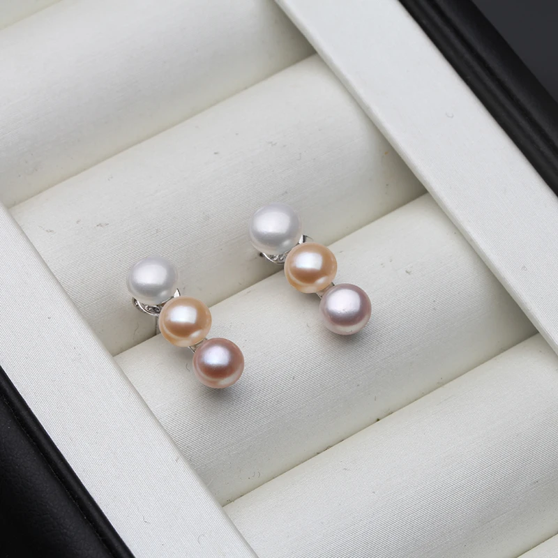 

Multi Color Natural Pearl Earrings 925 Sterling Silver For Women Anniversary Gift