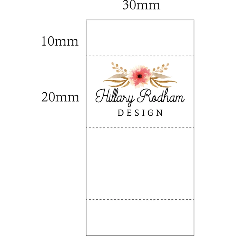 Mooglonk 30x60mm Custom Clothing Labels-Personalized Brand Organic Cotton Ribbon Labels Logo or Text Sewing DIY Labels