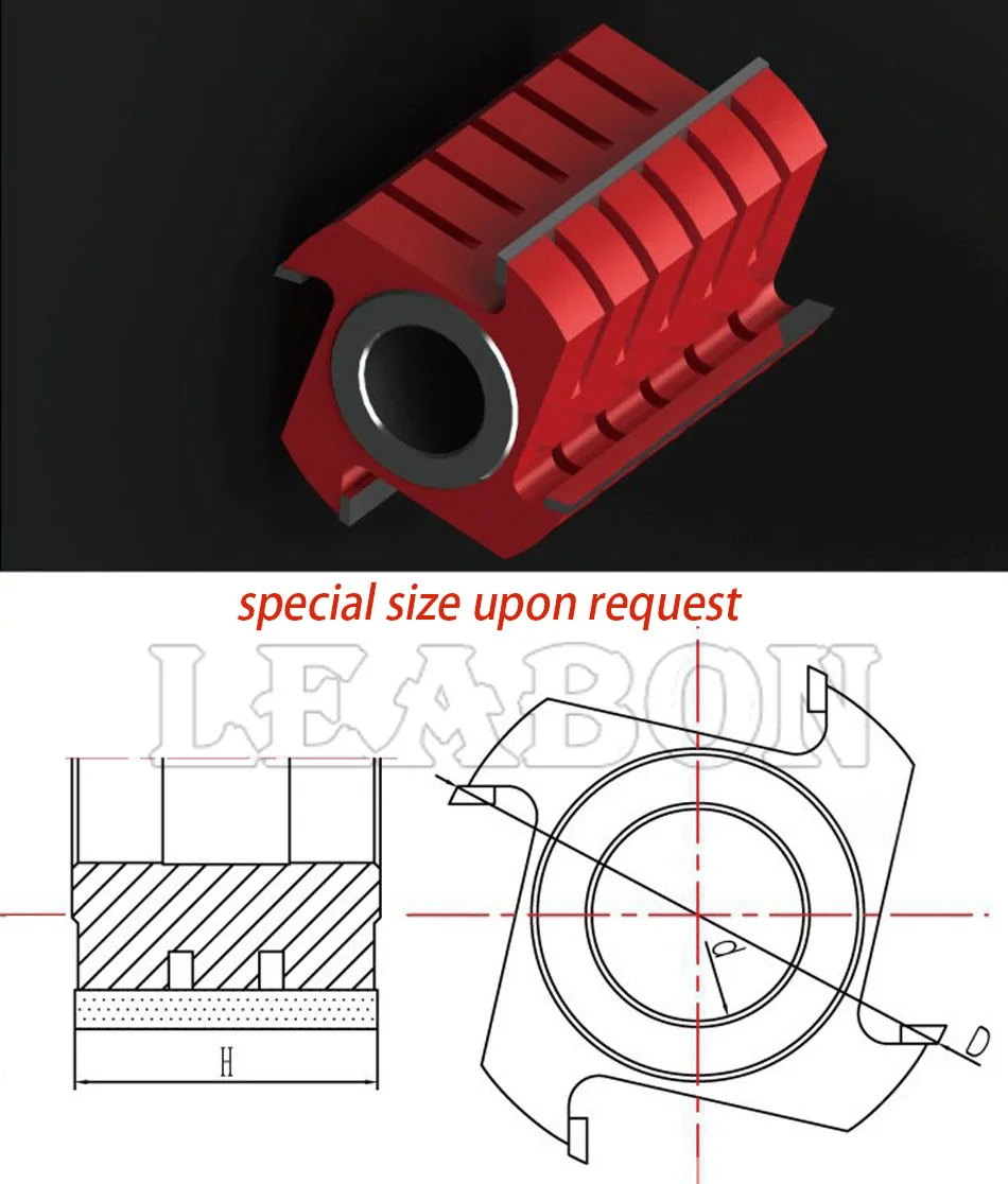 Tête de coupe intégrée TCT à surface plane pour toupie à broche, matériau carbure pour le travail du bois, hauteur 40mm-120mm