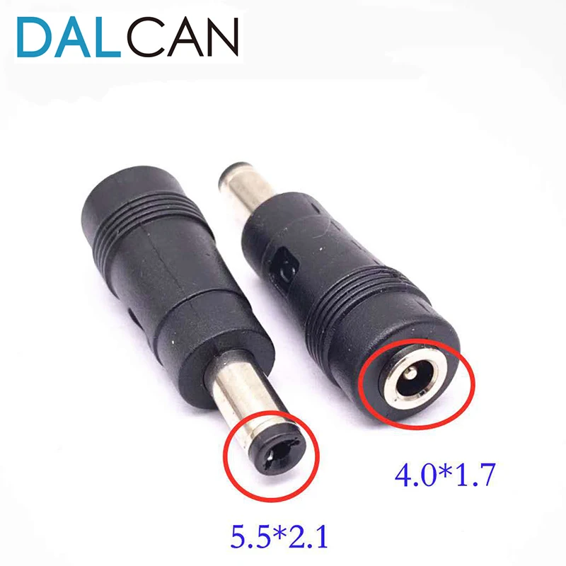 

DALCAN 1pcs/lot 5.5 x 2.1 mm male to 4.0 x 1.7 mm female DC Power Connector Adapter Laptop 5.5 x 2.1 to 4.0 x1.7