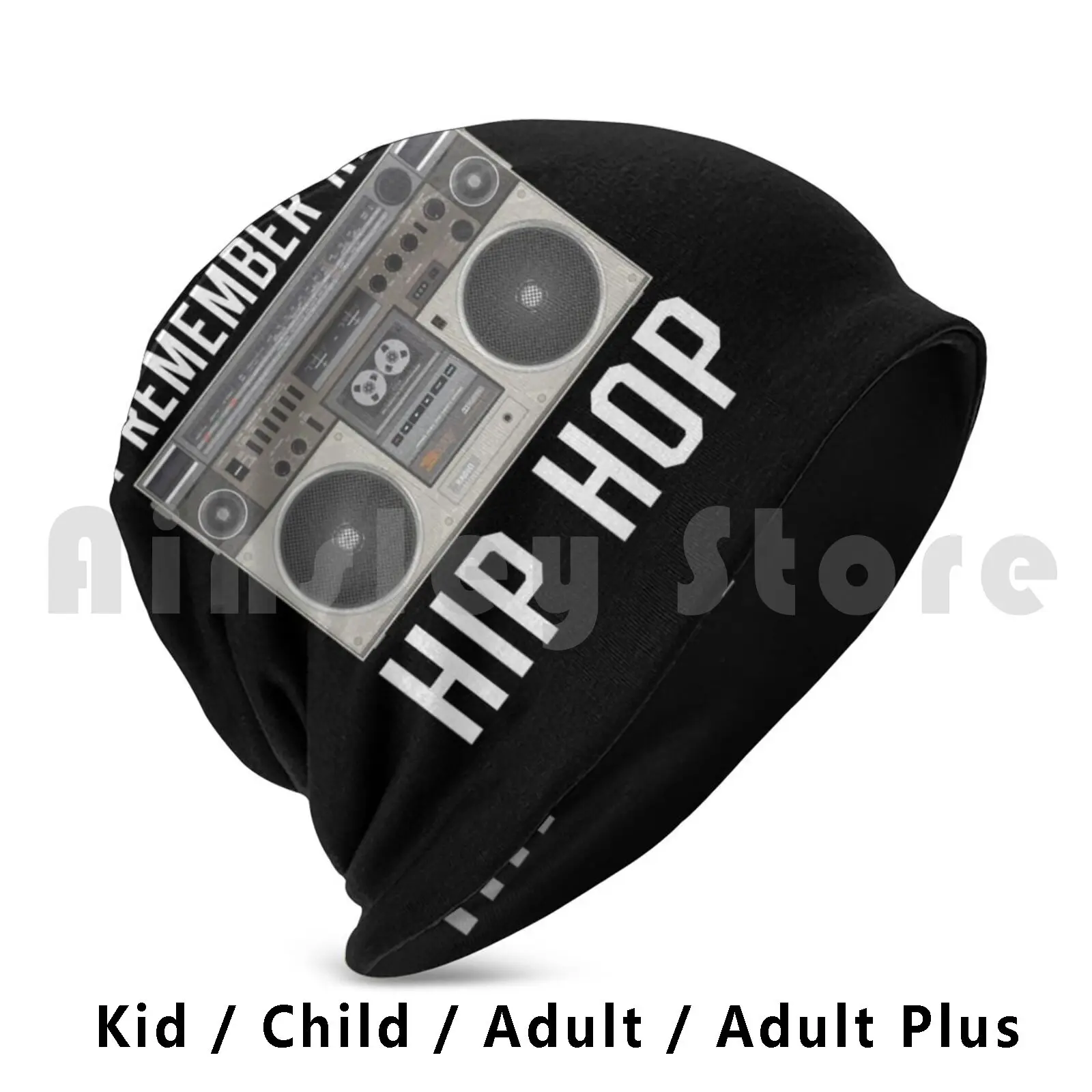 Real Hip Hop Music Rap Beanie Hedging Cap DIY Print Cushion Hip Hop Nostalgic 80s Rap Rapper Hip Hop Music Gangsta Rap