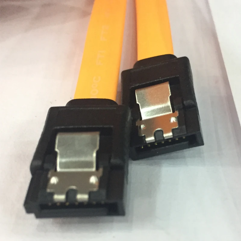 SATA data cable 40cm/1m SATA2.0 serial 7pin to 7pin harddisk cable straight plug 90 degree angle SATA cable red yellow with clip