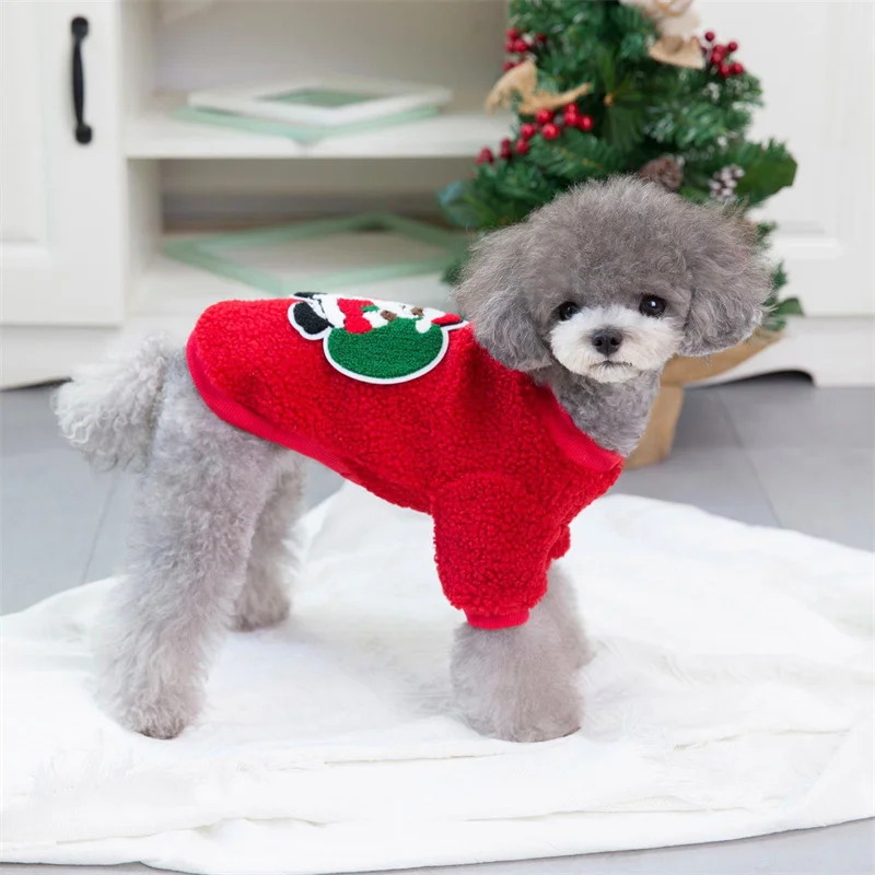 Christmas Puppy Cat Dog Sweater Hoodie Winter Pet Clothes for Small Dogs Pomeranian Shih Tzu Pullovers mascotas Costume Clothing