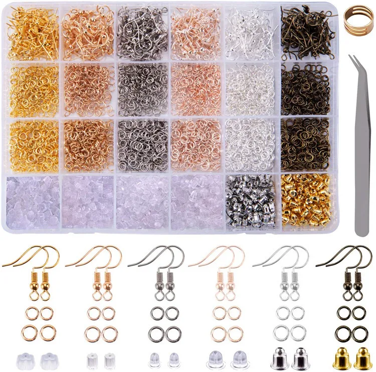 2500pcs Earring Hook Tweezer Jump Ring ,earringback DIY Jewelry Tools & Equipments  Jewelry Making Tool Sets