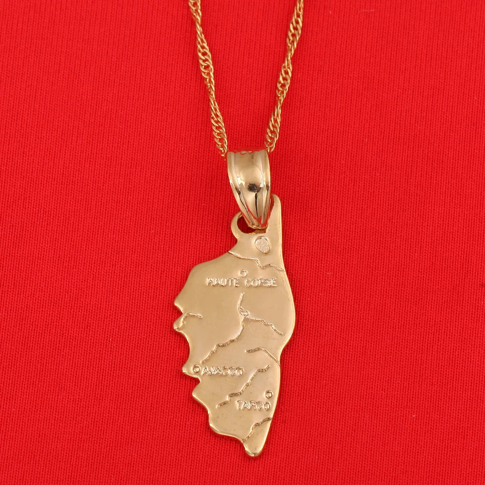 Haute Corse Map Pendant Necklace For Women Men Corsica La Corse Country Maps Jewelry