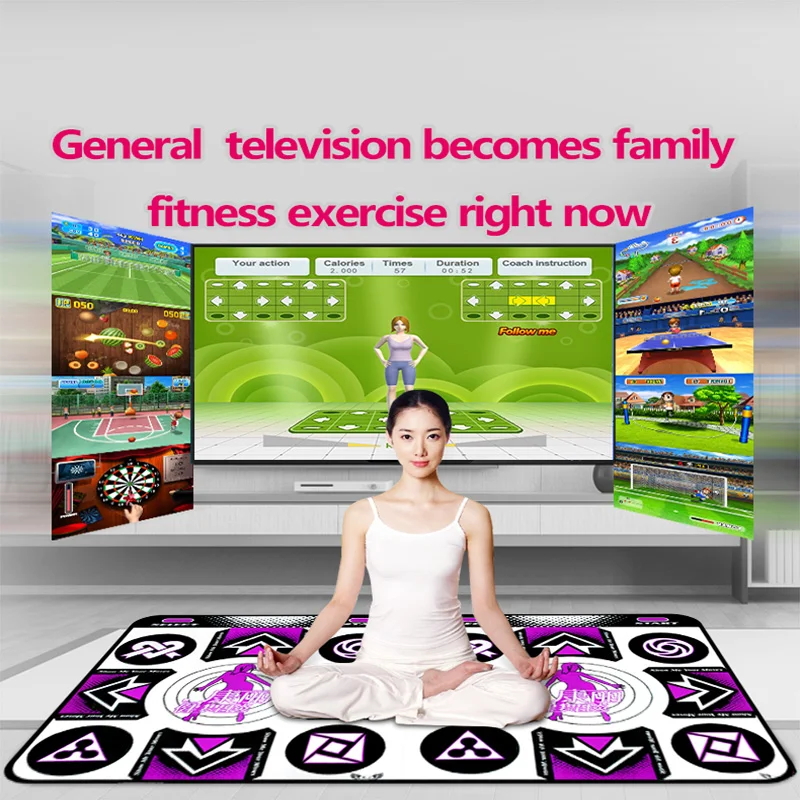 TV PC Double Dance Mat Kid Birthday Gifts for Boy and Girl English OS Wireless Receiver Plug and Play /Tell Seller US or EU Plug
