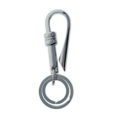 Fine extra strong Solid metal alloy Creative slide lock Japanese U shape fish hook Keychain key Ring Holder FOB EDC DIY making