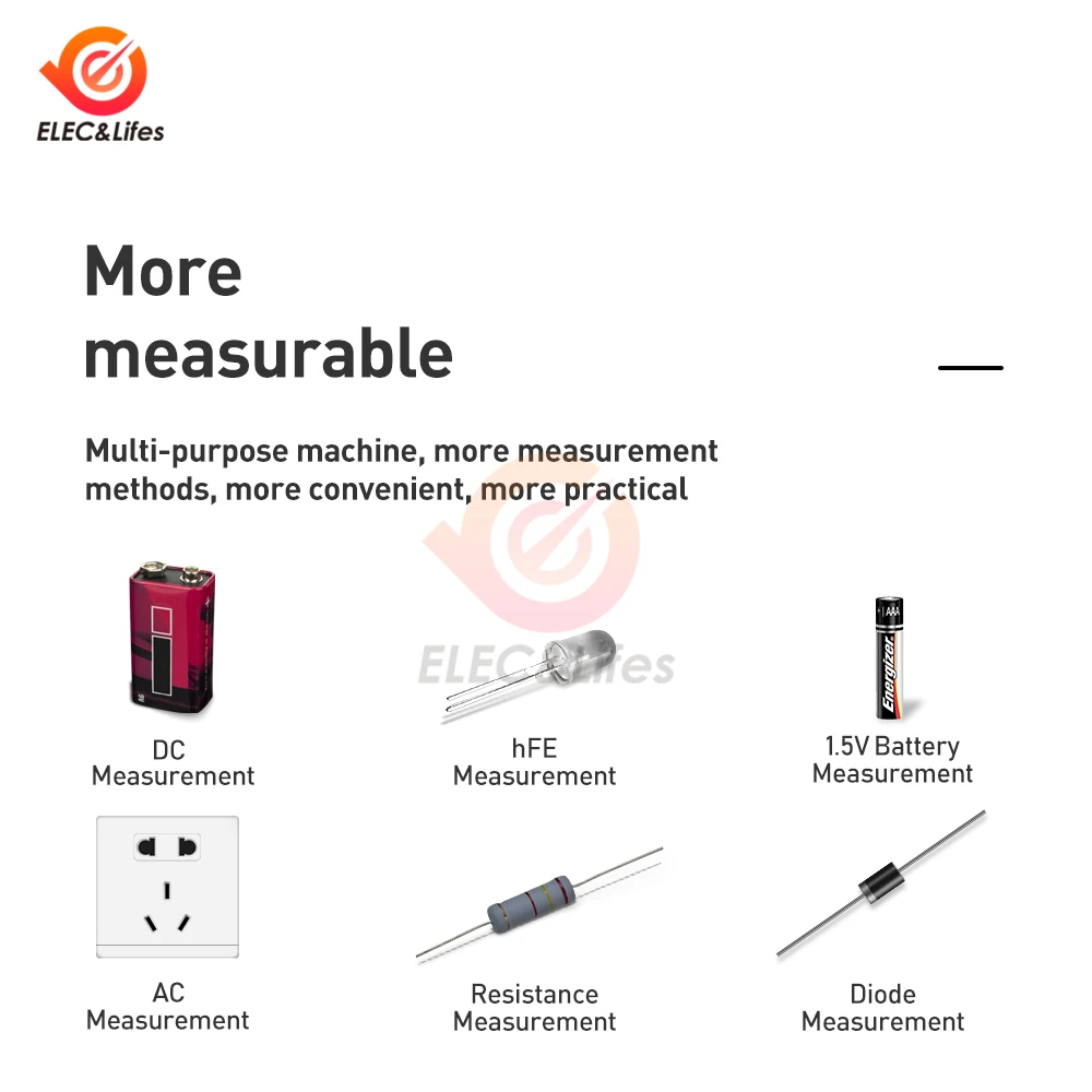 Portátil LCD Multímetro Digital, A830L, DC, AC, Tensão, Corrente, Medidor, Diodo, Transistor, Sonda de Teste, Voltímetro, Amperímetro, Ohmmeter Tester