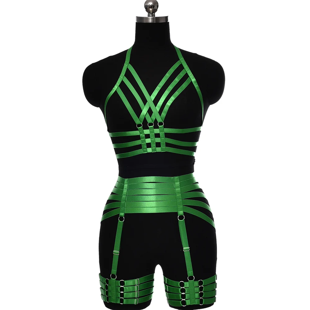 BONDAGE STRAPPY Crop Top Harness Body Cage Punk Sexy Lingerie Bodysuit Women Body Harness Belt Wedding Goth Stocking Garter