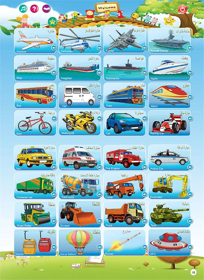 Máquina de aprendizaje de Audio para niños, libro electrónico en inglés y árabe, juguetes educativos para la primera infancia, lectura de puntos, desarrollo intelectual