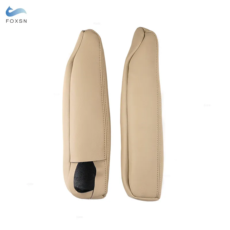 For Land Rover Discovery 3 4 04-16 For Range Rover Sport 05-13 2pcs Car Side Seat Armrest Handle Leather Cover Decor Beige