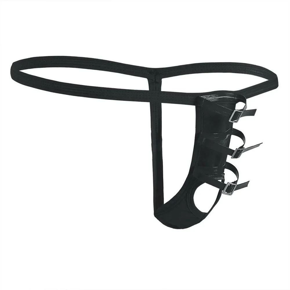 Sexy Mens G-string Thongs Penis sheath Men Penis Hole Briefs Underwear Sexy Man Hollow Butt Panties Gay Male Extroic Lingerie