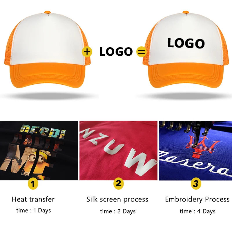 Hat Printing Logo Baseball Cap Men And Women Solid Color Mesh Hat Sun Hat Casual Hat Outdoor Sports Hip-hop Hat Golf Cap