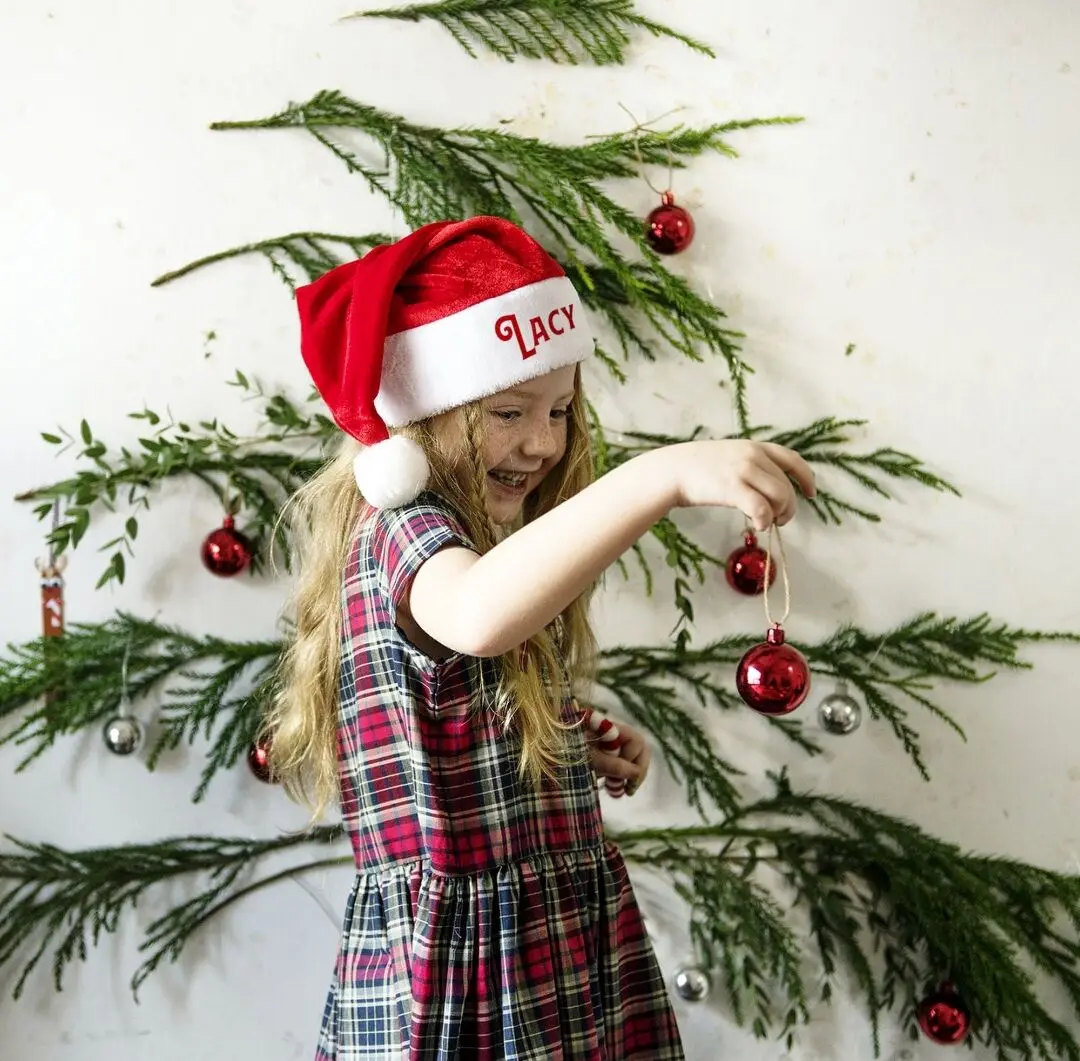 Kids Hat Custom Winter Hat Personalized Christmas Caps Adult Santa Hat Customized Name Cap Matching Family Santa Hats