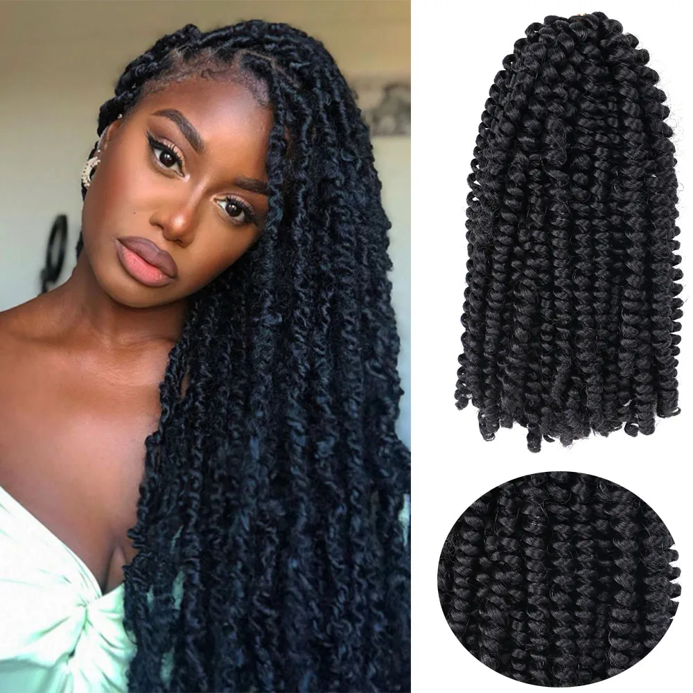 Saisity Ombre Spring Twist Hair Synthetic Kanekalon 8Inch 110g Passion Twist Crochet Extensions Braids Hair Pre Stretched