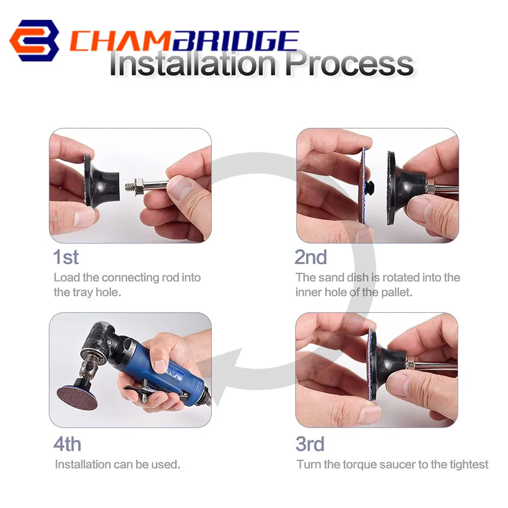 50Mm R-type Cakram Perubahan Cepat Set 2 Inci Cakram Pengamplasan Zirkonia dengan 1/4 "Pemegang untuk Penggiling Mati Aksesori Penghilang Cat Karat