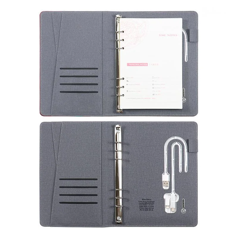 Creative Wireless Charging Notebooks Loose-leaf Multi-function A5 Notepad With U Disk Power Bank Notebook Business Office Gifts