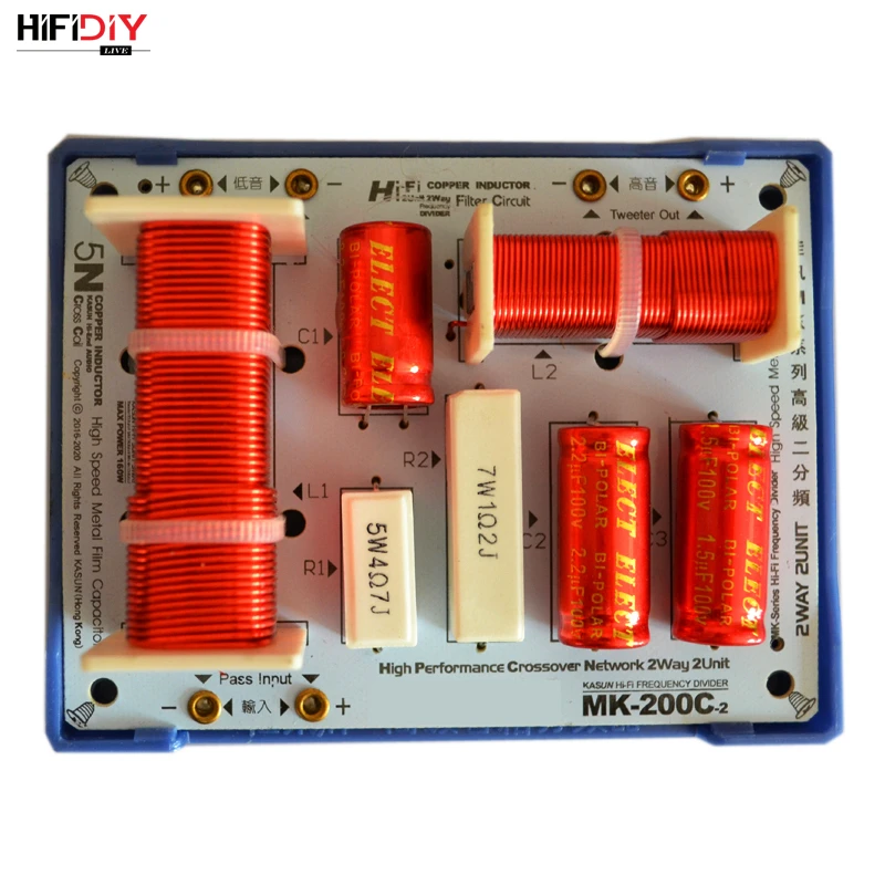 HIFIDIY LIVE  MK-200C 2 Way 2 speaker tweeter + bass  Unit HiFi home Speakers audio  Frequency Divider Crossover Filters