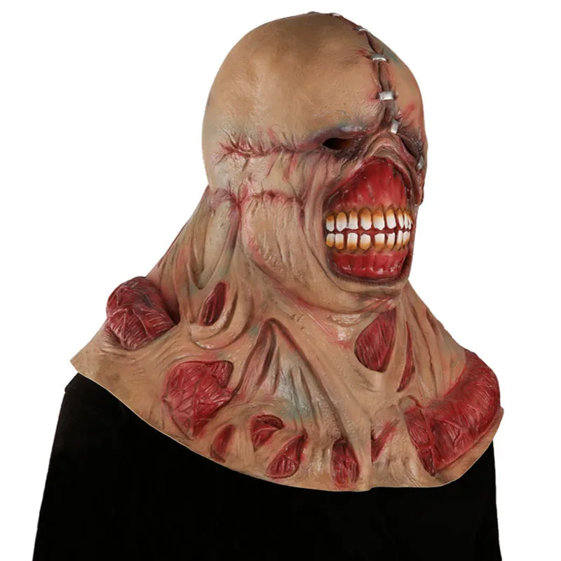 Máscara de Zombie de Halloween, máscara de terror de tirano aterrador, disfraz de Nemesis, accesorios, máscaras de látex de película de terror