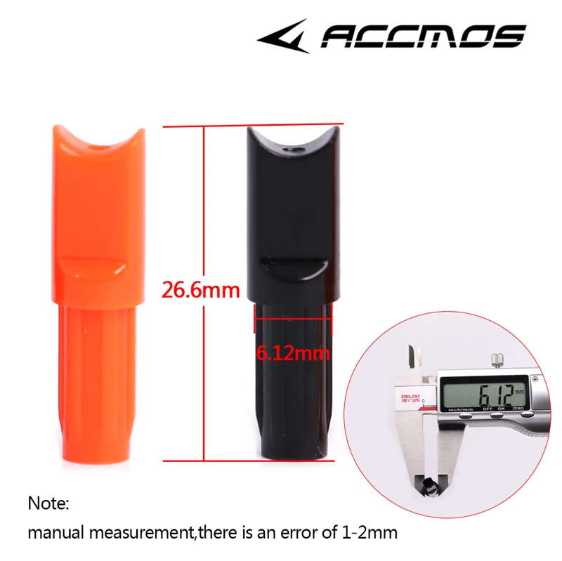 60/100Pcs crossbow Bolts Nock Meniscus Shape Nocks Orange/Black Half-moon Nock For Arrow Internal Shaft OD7.6mm Hunting Archery