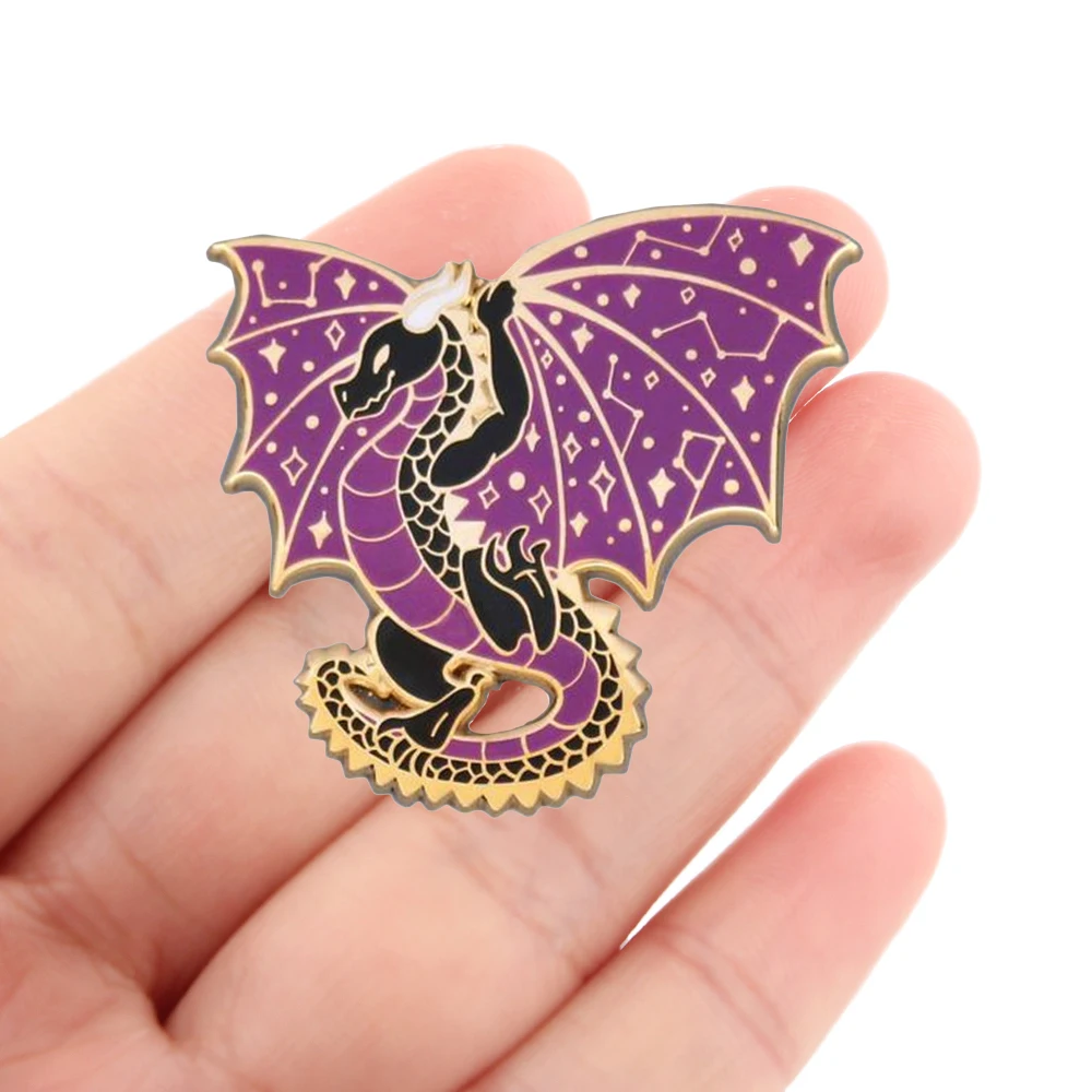 DZ2421 Dragon Novel Enamel Pin Brooches Bag Lapel Pin Cartoon Holiday Badge backpacks Decoration Jewelry Gift Accessories