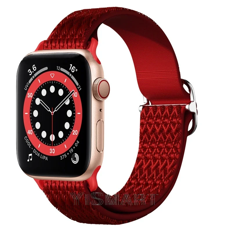 Pleciony Nylon Solo pętli pasek na pasek do Apple Watch 44mm 40mm 42mm 38mm elastyczny pas zespół na iWatch serii 1 3 4 5 SE 6 7 pasek