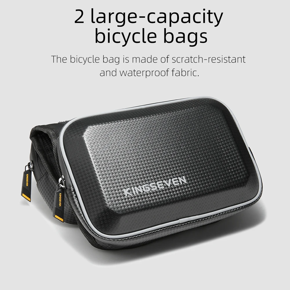 KINGSEVEN-bolsa resistente a la lluvia para bicicleta, funda de teléfono para ciclismo de montaña, marco de tubo superior delantero, sensible a la