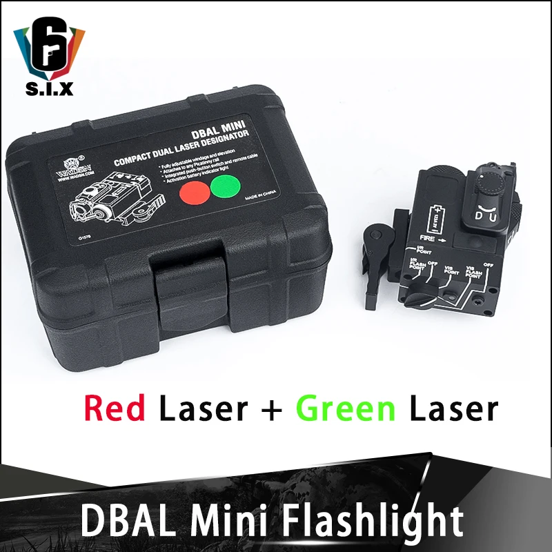 

Full Metal DBAL MINI Weapon Flashlight Red Laser and Green Laser With Strobe Funciton For 20mm Rail