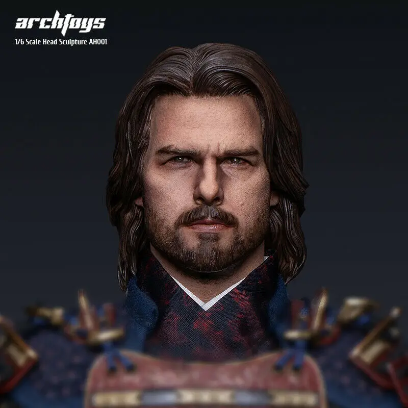 ARCHTOYS 1/6 AH001 Male Solider The Last Samurai Tom Cruise Male Head Suplt Carving Model Fit 12