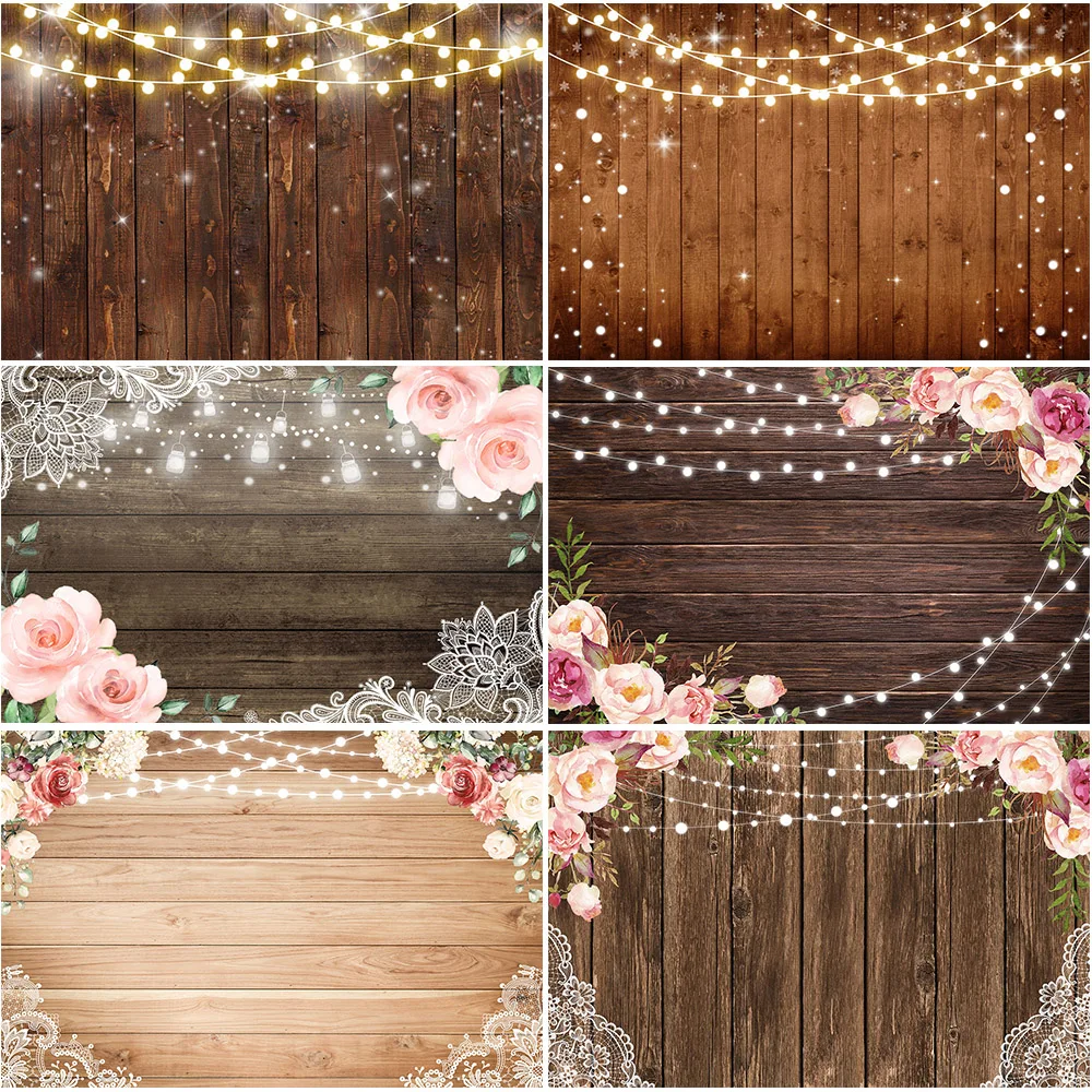 Photography Background Christmas Decoration Tree Retro Vintage Wooden Wall Fireplace Christmas Backdrops for Photo Studio