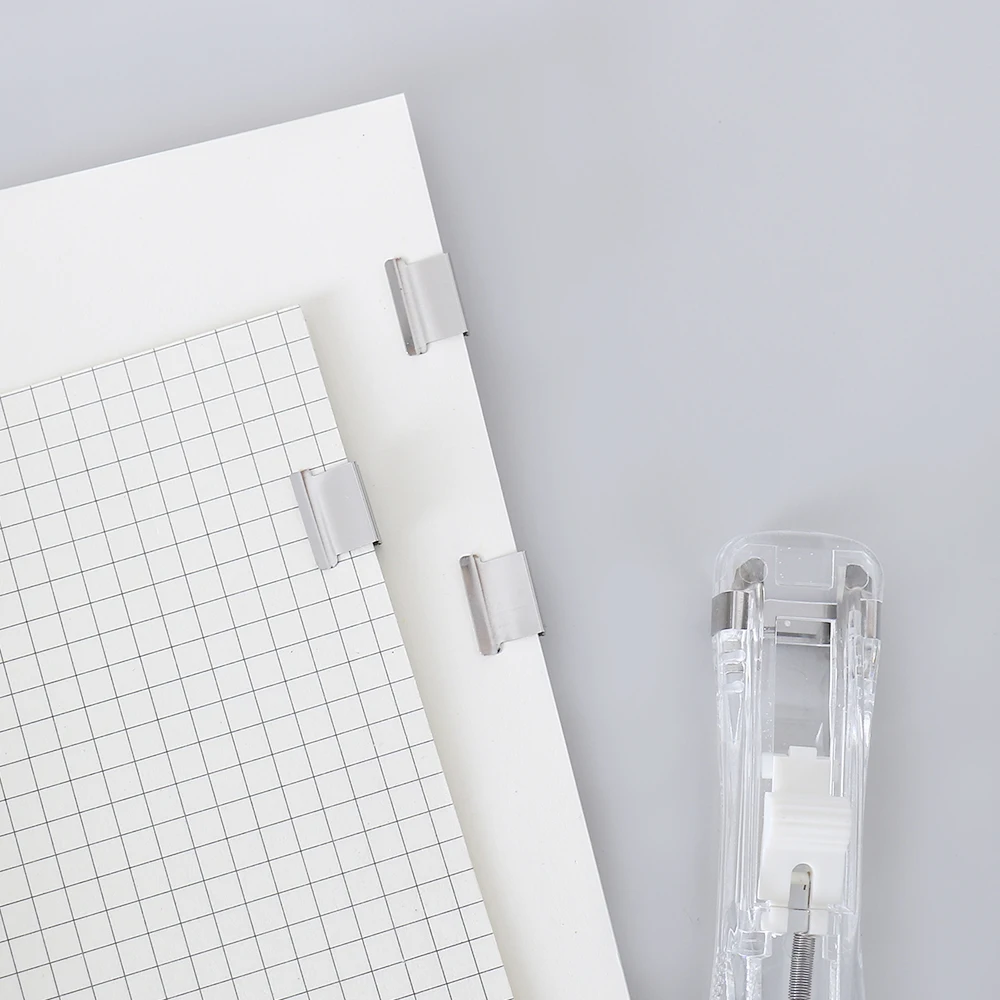 Hand Paper Clipper With Refills Metal Paper Clips For Document Binding Stationery 40 pages Folder Paperless Clip H0544