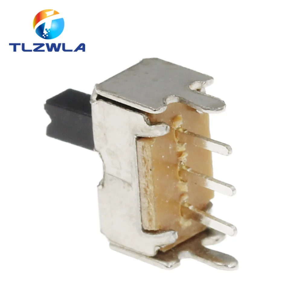 100PCS SS12D07 Mini Vertical Slide Switch 1P2T 3 Pin Toggle Switch SMD PCB DPDT Vertical Switch High Quality