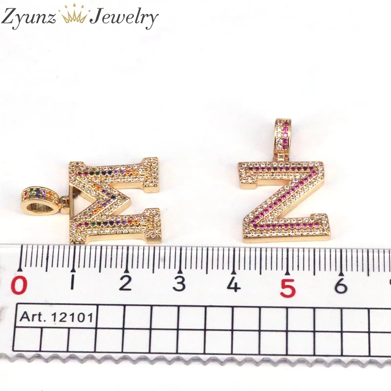 26PCS, Wholesale Lots Bulk Mixed A-Z Letter Necklace Metal Chain Necklace CZ Crystal Gold Color Pendant