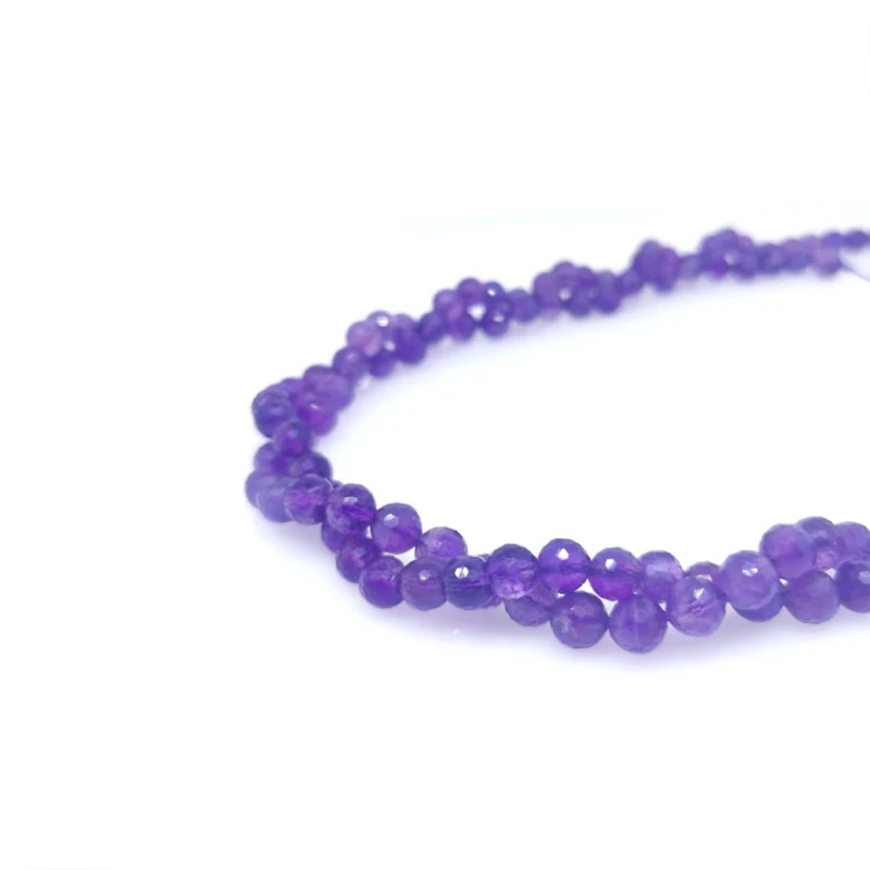 4 6 8mm Nature del stein runde facettierte lila Amethrst lose Perle DIY Armband Halskette Ohrringe Schmuck machen Energie Kristall – Detail 2