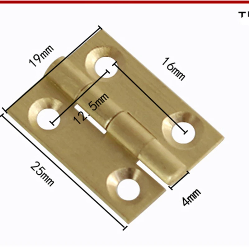 4 PCS Furniture Pure Brass Mini Hinge Mini Hinge Hardware Accessories