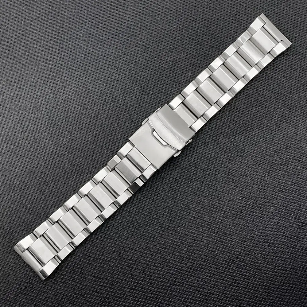 Stainless Steel Watch Strap Wrist Bracelet Silver Color Metal Watchband with Folding Clasp for Men Women 20/22/24mm