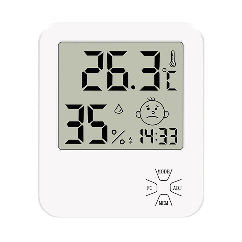 Imagem -05 - Digital Temperatura Umidade Relógio Grande Lcd Eletrônico Termômetro Medidor de Higrômetro com Suporte Medidor de Umidade Digital