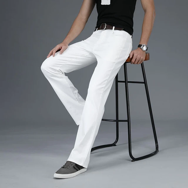 Mens white flare shops pants