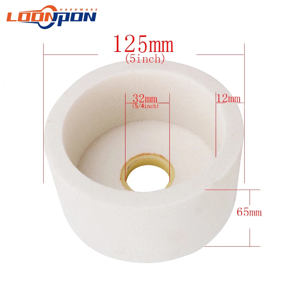 4/5/6Inch Đá Mài Cốc Sứ Corundum Mài Mòn Bánh Xe Máy Xay 60/80 Nhám Để Đánh Bóng mài Kim Loại Đá Cẩm Thạch Sắc Nét Hơn Dụng Cụ