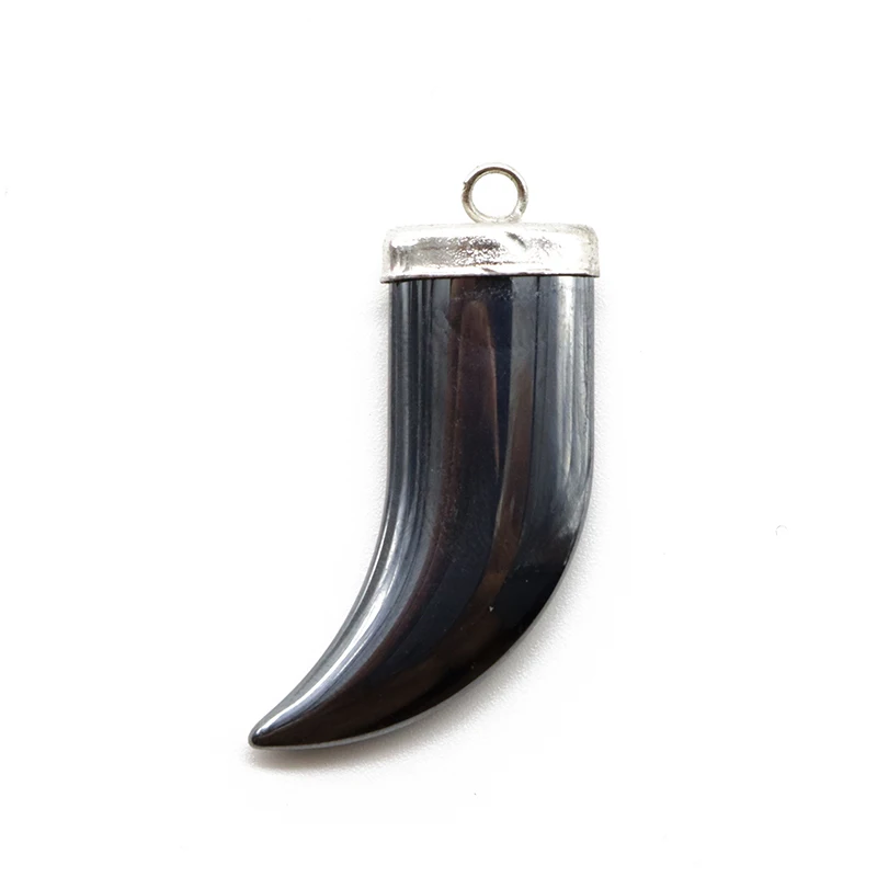 1/5pcs Natural stone 20x30mm Non-Magnetic Hematite Alloy Crescent Shape Pendant DIY Making Bracelet Necklace Jewelry Finding