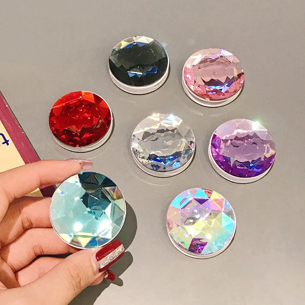 Holographic Prism Laser Holder Stand for Phone Colourful Expanding 3D Diamond Grip Bracket Finger Ring for Smart Phone Stand