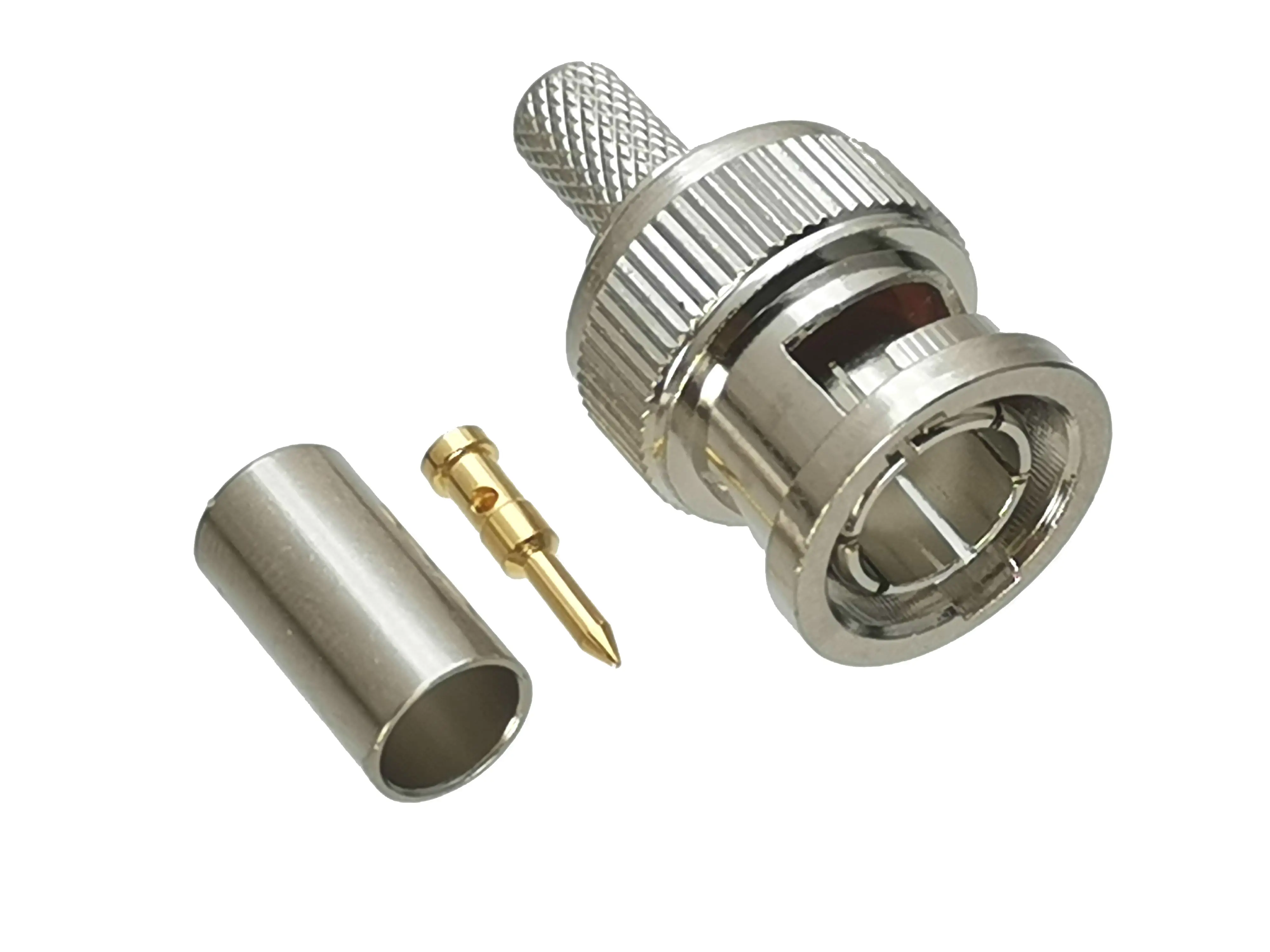 10Pcs Connector BNC Male plug Crimp For RG58 RG142 LMR195 RG400 Cable 75ohm RF Adapter Coaxial High Quanlity