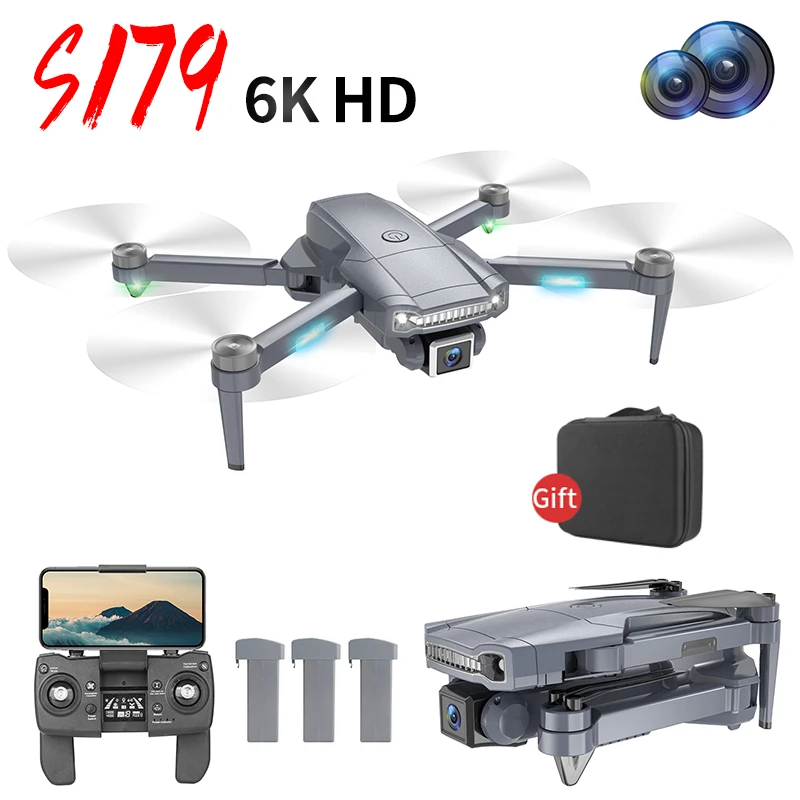 

S179 RC Drone GPS 4K Profesional HD 6K Camera Quadcopter With Brushless Motor 5G Wifi 25 Minutes 2000m FPV Dron Toys