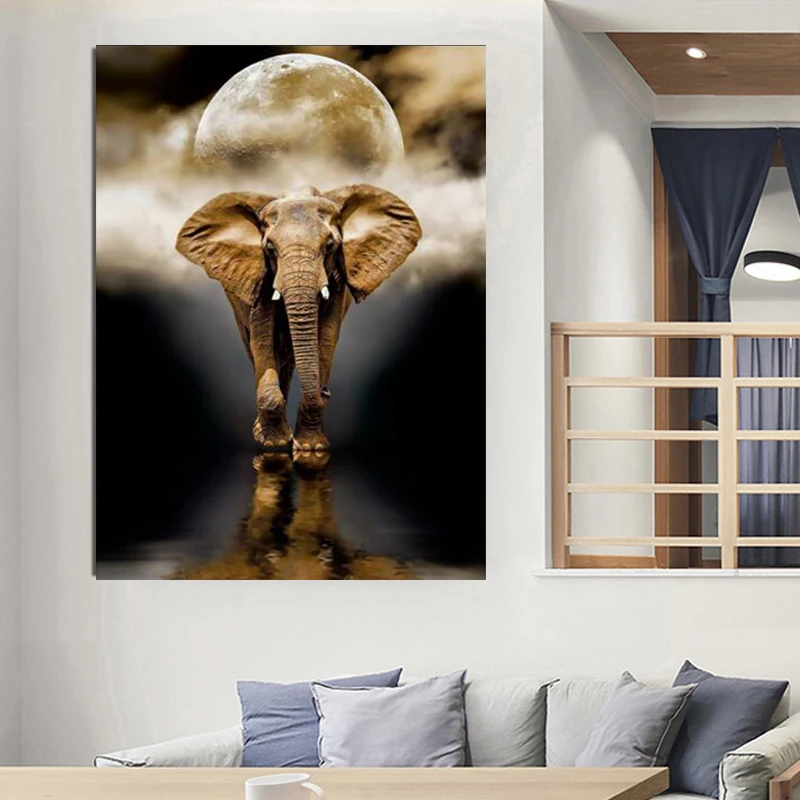 Diamond Painting Cross Stitch Animal elephant 5D Full round DIY Diamond Embroidery Home Decoration manual Christmas present