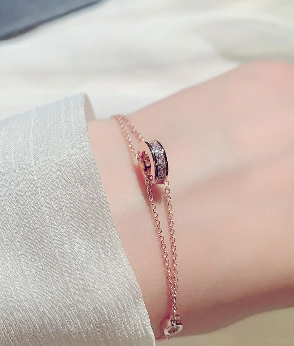 

JUWANG Super Bright Exquisite Bracelet + Necklace Set Temperament Round Women Charm Sweet Exquisite Elegant Bracelet Accessories